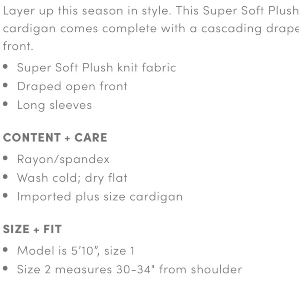 Nwt Torrid Super Soft Cream Drape Front Cardigan,… - image 4